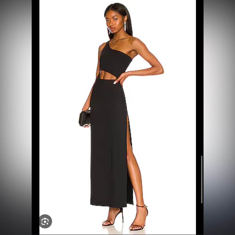 Susana Monaco One Shoulder Black Maxi Dress, Size S